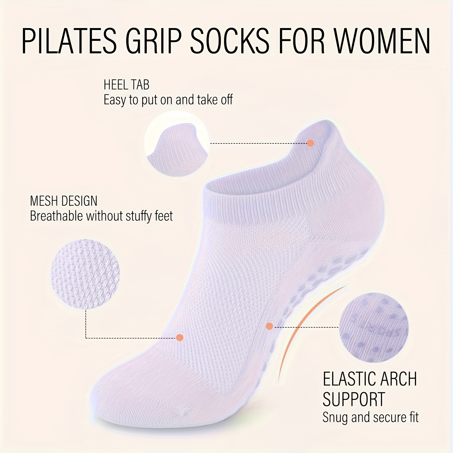 1 Pairs Grip Pilates Socks for - Medias Para Pilates Y Yoga 评论和价格