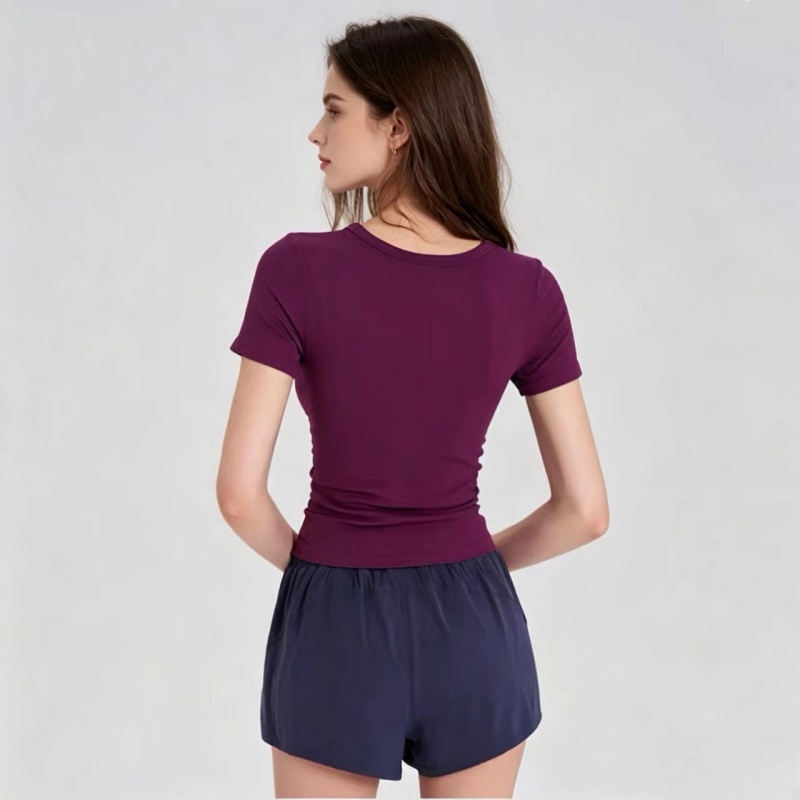 Summer Short Sleeve Padded Spo - Pilate Yoga Workout 评论和价格